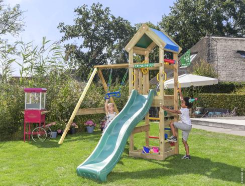 Jungle Patio | Wooden climbing frame with swing