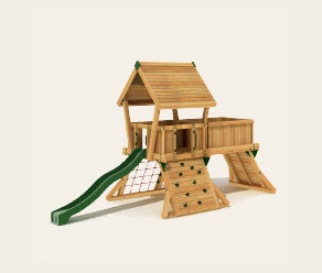 Commercial climbing frame with slide